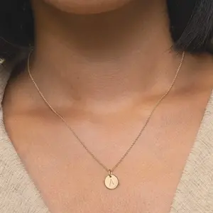 Joolim Hot Sale 18K PVD Gold Plated Waterproof Tarnish Free Initial Cute Dainty 26 Letter Necklace Stainless Steel Jewelry