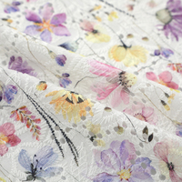 Tissu brodé 100% coton pour vêtements, impression numérique personnalisée disponible, approvisionnement direct d'usine, MOQ 1 mètre