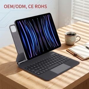 เคสคีย์บอร์ดไร้สาย Keysco Ultra Slim พร้อมหน้าจอแสดงผลดิจิตอล <span class=keywords><strong>แบ</strong></span>็คไลท์ 7 สี ทัชแพด บลูทูธ สำหรับ <span class=keywords><strong>iPad</strong></span> - Product Image 1