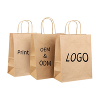 Sac en papier kraft écologique de luxe imprimé sur mesure avec ruban, recyclable, pour le shopping, les vêtements, les cadeaux, les aliments, les plats à emporter, avec votre propre logo