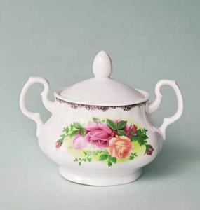 Service à café de luxe en porcelaine fine, motif Rose Royale, style anglais, compatible avec les aliments - Product Image 5