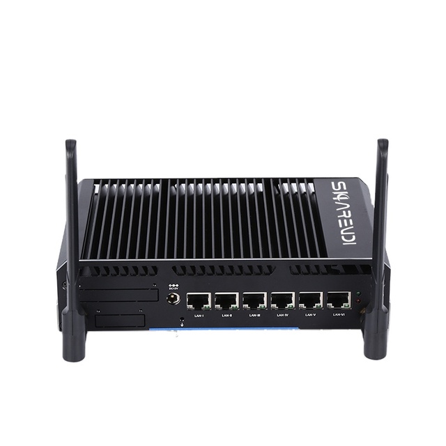 Hot Sale Fanless Firewall Mini PC Core I3/i5/i7 6*Gigabit LAN Ports Win10/Linux/Pfsense Industrial Network Stock 900M Throughput