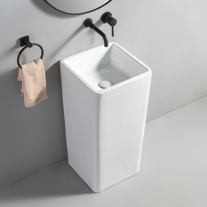 Di alta qualità rettangolare piedistallo <span class=keywords><strong>lavabo</strong></span> <span class=keywords><strong>a</strong></span> mano <span class=keywords><strong>lavabo</strong></span> sanitario pavimento in ceramica <span class=keywords><strong>bagno</strong></span> lavandino - Product Image 2