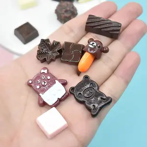Sweet Chocolate Candy Resin Flatback Cabochon Doll House Miniature Food For DIY Scrapbooking Crafts Phone Case Decoration