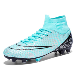 Nuevas botas de fútbol de caña alta para exteriores, unisex, con tacos largos, para estudiantes de primaria y secundaria y adolescentes. - Product Image 1