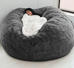 Saco de feijão redondo gigante de espuma de memória extra grande, sofá-cama para sala de estar