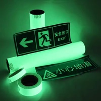 Película de Vinilo de Seguridad Verde Autoadhesiva que Brilla en la Oscuridad, Cinta de Transferencia de Calor Fotoluminiscente, Rollo Luminoso de PVC