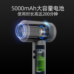 Cordless Hair Dryer With Hot And Cold Air Gray Compact Design For Dorm Use - Product Image 4