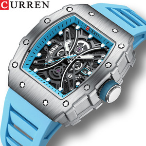 Nouveau CURREN mode montres de sport carré creux Design montres à Quartz Auto Date montre 8438 - Product Image 6