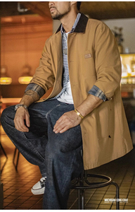 <span class=keywords><strong>Manteau</strong></span> Trench <span class=keywords><strong>Homme</strong></span> OEM Maden Style Rétro Américain Michigan Kaki <span class=keywords><strong>Mi</strong></span>-<span class=keywords><strong>long</strong></span> Veste Extérieure Printemps Rétro Type Barn Jacket - Product Image 4
