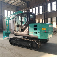 Excavatrice sur chenilles hydraulique pour travaux municipaux Kobelco SK70 SK70-11 pour travaux en espace restreint