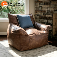 Housse de pouf Otautau nouvelle et améliorée, sans rembourrage, avec doublure intérieure, en cuir PU, pour l'extérieur, pouf de salon, ottoman SF241