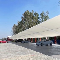 Pergola, abri de stationnement pour moto, abri de stationnement pour voiture, structure en membrane PVDF, structure en acier, auvent