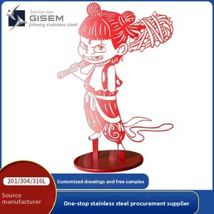 Stainless Steel <strong>Decorative</strong> Panels And Ornaments With Cartoon Anime Animal Designs Mirror-Finish 200 Series BS Standard - Product Image 2