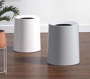 Thùng rác nhựa tròn hai lớp 12L đơn giản không có nắp thùng rác cấu trúc đứng phong cách cho tổ chức lưu trữ phòng tắm gia đình - Product Image 2