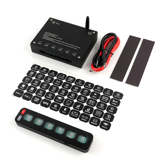 6 Gang RGB Switch Panel 4x4 Relay Control Box Automatic Dimmable LED 12V Touch Switch Panel for Race Car Truck RV Off Road