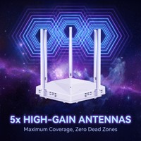 Nuevo Router WiFi 6 AX3000 para Toda la Casa, 5 Antenas de Alta Ganancia, Cobertura Mesh sin Interrupciones, Router Gigabit de Doble Banda para Casas Grandes