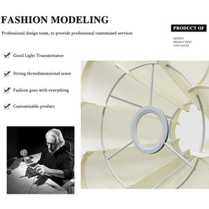 Trắng <span class=keywords><strong>retro</strong></span> bàn ánh sáng đèn bóng râm phòng khách phòng ngủ nghiên cứu trang trí cổ xếp li vải Đèn bóng râm - Product Image 3