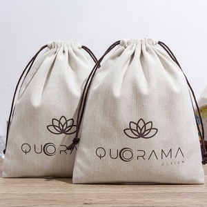 Có thể tái chế biểu tượng tùy chỉnh in mỹ phẩm xương cá Linen bao bì Dây Kéo Túi giày vải túi <span class=keywords><strong>satin</strong></span> bụi Pouch - Product Image 1