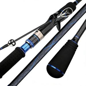 Canne à pêche en fibre de carbone haute performance pour la pêche en mer profonde, en bateau, la pêche au jigging, avec guides <span class=keywords><strong>Fuji</strong></span> robustes et joint de poignée renforcé, résistante à l'eau salée. - Product Image 1