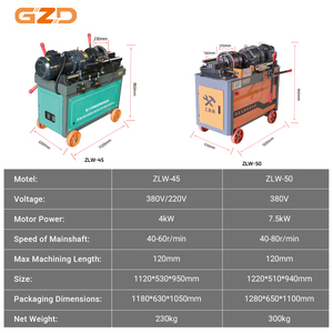 Fabrika şantiyeler elektrikli ağır çelik çubuk <span class=keywords><strong>Threader</strong></span> inşaat demiri diş frezeleme makinesi - Product Image 5