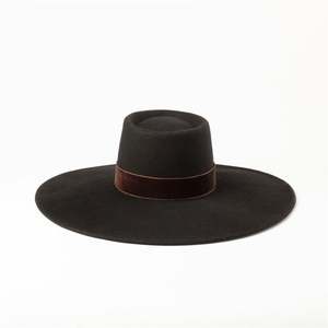 X1271 Chapeau britannique unisexe pour adulte en feutre de laine, décoré de velours, à calotte cintrée, à larges bords, style défilé, pour l'extérieur, toutes saisons - Product Image 4