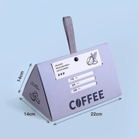 Premium Luxus Dreieckige Kaffeebox mit Anpassbarem Etikett und Band - Umweltfreundlicher Kraftpapier-Behälter für Spezialitäten-Kaffeebohnen