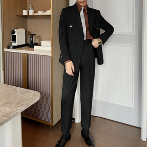 Factory <span class=keywords><strong>Outlet</strong></span> Trajes para <span class=keywords><strong>hombre</strong></span> Italiano de alta calidad a rayas <span class=keywords><strong>Traje</strong></span> Delgado Novio Boda Hombres <span class=keywords><strong>Traje</strong></span> - Product Image 3