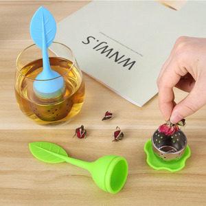 Infuseur à thé créatif en forme de feuille en silicone et acier inoxydable 304 sur mesure, filtre/infuseur à thé domestique. - Product Image 3