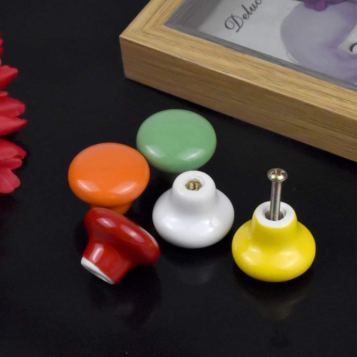 Hardware Pulls  Assorted Ceramic Knobs Multi Color Mix Designed Ceramic Cupboard Cabinet Door Knobs Drawer