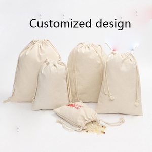 Wholesale Eco Muslin Cotton Linen Gift Packaging <b>Pouch</b> Customized Organic Cotton <b>Drawstring</b> Bag - Product Image 3