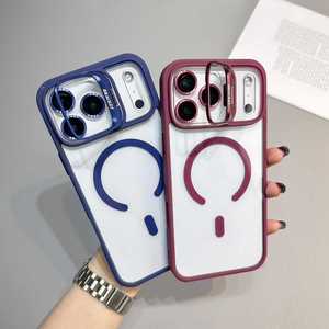 Custodia Magnetica per Telefono con Supporto in Lega per Fotocamera, <span class=keywords><strong>Cover</strong></span> Posteriore Trasparente in Acrilico e Protezione Lente per <span class=keywords><strong>iPhone</strong></span> 17, 16 Pro, 15 Pro - Product Image 3