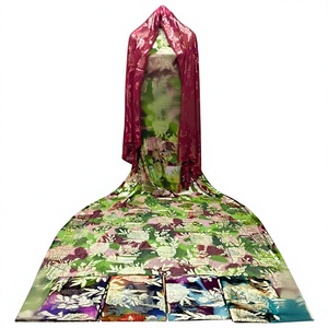 Robe traditionnelle de luxe écologique 3 pièces pour femme, motif floral imprimé, style somalien Dirac Gogura Garbasar, en viscose, spéciale - Product Image 2