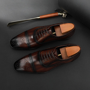 Zapatos Oxford de Cuero Genuino, Transpirables, Casuales, Elegantes, de Alta Gama, con Punta en Pico, Antideslizantes, para Bodas y Ocasiones Formales - Product Image 4