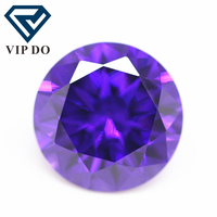 Zircone cubique synthétique de qualité 5A, taille européenne ronde, coupée à la machine, violet/violet foncé, pierres précieuses en vrac, pierres CZ violettes synthétiques, 0,8 mm-20 mm