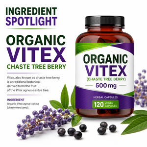 สารสกัดจากเมล็ดเชสต์ทรีเบอร์รี่ออร์แกนิกแบบฉลากส่วนตัว (Agnus Castus Vitex) ชนิดแคปซูล เสริมสร้างภูมิคุ้มกัน ปราศจากนม บรรจุภัณฑ์ปรับแต่งได้ - Product Image 3