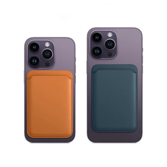 Universal Card Holder Bag for All Smartphones Wireless Charging Magnetic Phone Leather Wallet Card Clip Accessories