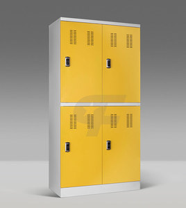Casillero Metálico Inteligente de 4 Puertas en Amarillo, Blanco y Azul para Escuelas y Hostales, MOQ Bajo, OEM, Personalizado en Acero - Product Image 3