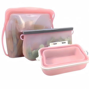 OEM Eco-friendly Food Grade Freezer-friendly Microwave-safe Silicone Fresh-keeping <b>Bag</b>, ODM Reusable Silicone Food Storage <b>Bag</b> - Product Image 2