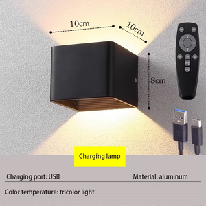 Model6w USB sạc Led cảm biến Đèn tường trong nhà/ngoài trời không dây điều khiển từ xa cho nhà vườn phòng chiếu sáng - Product Image 5