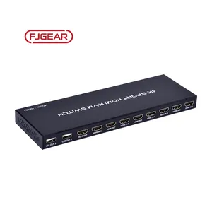 Fjgear 수동 블랙 kvm 익스텐더 ip 2 포트 USB 프린터 공유 스위치 8 hdmi 입력 USB 출력