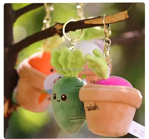 Drops hipping benutzer definierte Plüsch Schlüssel bund Karotte Topf niedlichen Cartoon weich gefüllt benutzer definierte Plüsch Puppe Spielzeug Schlüssel bund Anhänger Tiers pielzeug