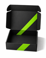 Individuelles Logo Schwarze Neongrüne Versandbox Umweltfreundliche Wellpappe Recycelbare Versandverpackung für Sportbekleidung Geschenk