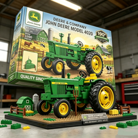 Set de Bloques de Construcción de Tractor Agrícola Verde MOC, 190.º Aniversario, Ladrillos de Vehículos Agrícolas, Juguete de Construcción para Adultos