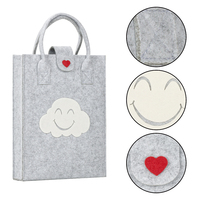 Tas Belanja dari Kain Felt Polyester yang Dapat Digunakan Kembali, Tas Jinjing Awan Senyum Lucu untuk Wanita dan Anak Perempuan, Hadiah Ulang Tahun, Tas Hadiah Grosir, Custom