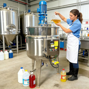 Cuve de mélange chauffante à double enveloppe de 100 litres en acier inoxydable avec <span class=keywords><strong>agitateur</strong></span> pour shampoing, détergent et cosmétiques - Product Image 4