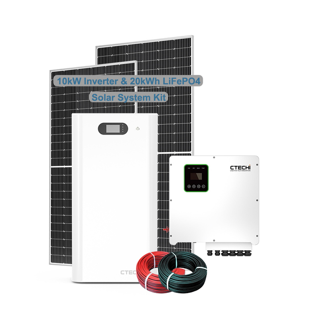SKD Factory Hybrid Power System 10kW 20kWh Home Solar Battery Energy Storage System Off Grid Solar Kit with Inverter PV Panel