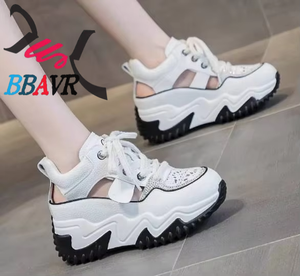 Breathable Upper High Sole <b>Women's</b> Flat Platform Walking Jogging Gym Shoes Sneakers Flats for <b>Women</b> - Product Image 2