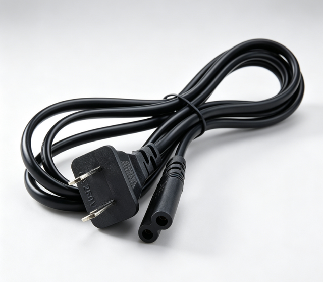 US Plug NEMA 1-15P to IEC C7 Power Cord 2 Prong 8 Figure AC Power Cable for Laptop Monitor Game Console