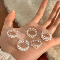 Bagues tendance en acier inoxydable, bijoux fins avec styles de dentelle NFC à piston